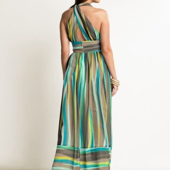 Banana Republic Striped Silk Maxi Dress 2 - Picture 1 of 8